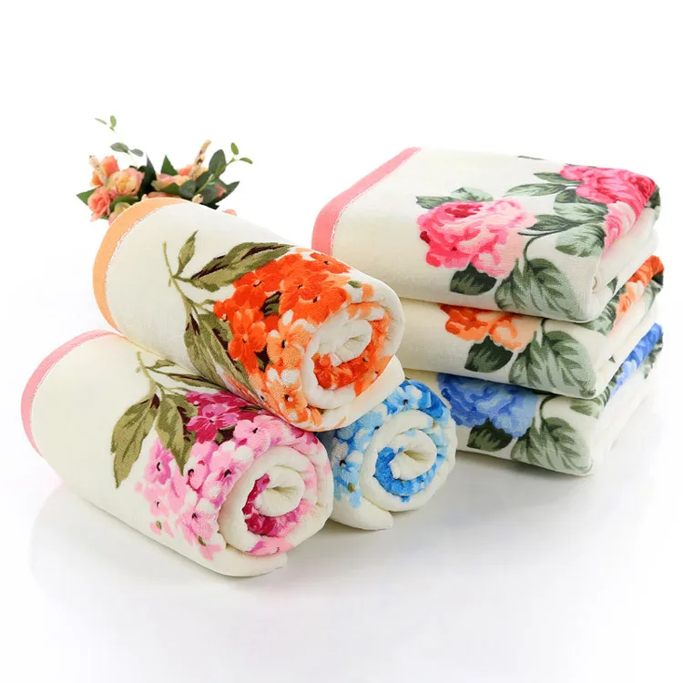 

3pcs/set Flower 100% Cotton Terry Bath Towel Set for Adults 1pc Bath Towel 2pcs Face Towel Floral Towels Bathroom Set