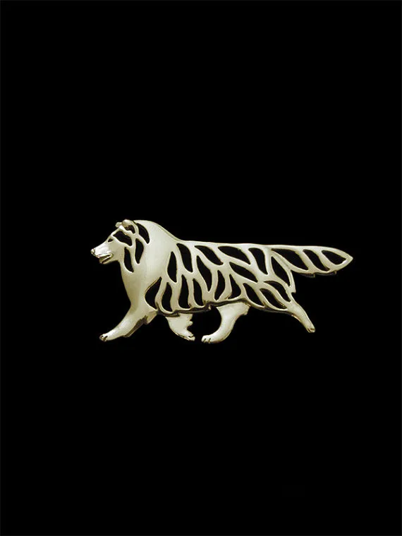

New Classic Animal Shetland Sheepdog Broche Gold Silver Color Designer Brooch For Men Overwatch Gift For Friend Father