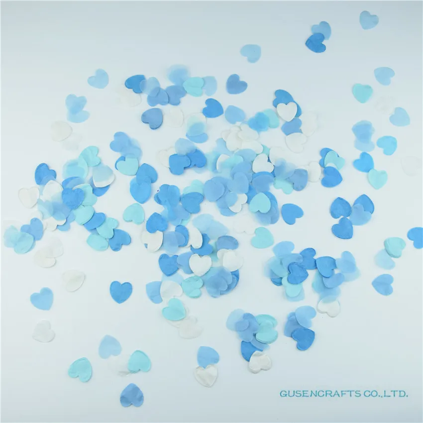 10g/bag white light blue and yellow Heart Paper Confetti Wedding brithday party Balloon Table Decorations Party Event