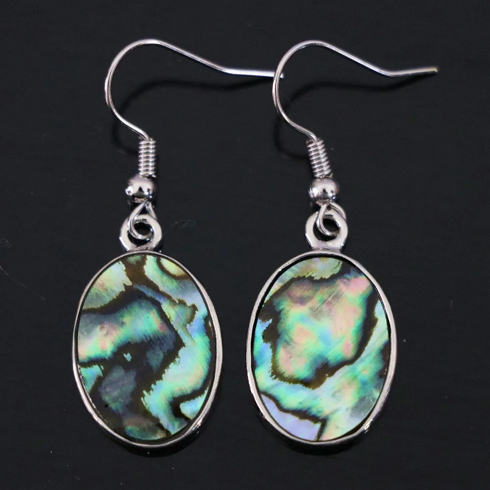 

Charms classical design natural abalone shell oval drop dangle vintage earrings wedding jewelry B1159