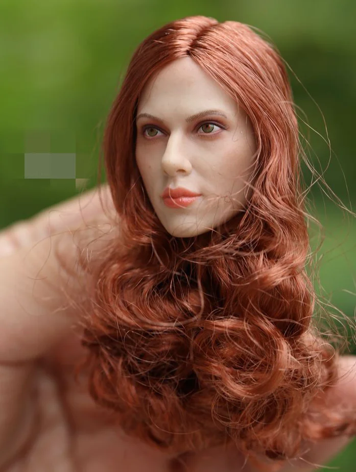 

Custom 1/6 scale Black Widow Scarlett Johansson Red Hair Head Sculpt