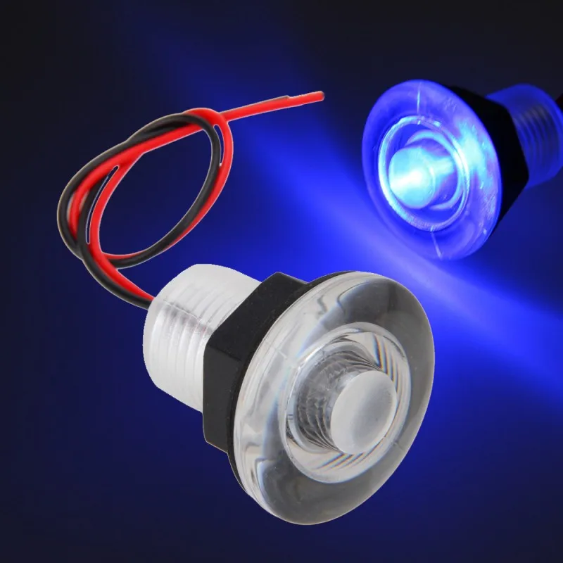 1 Or 2PCS 12V 38mm Blue LED Light Boat Marine RV Courtesy Livewell Waterproof Submersible