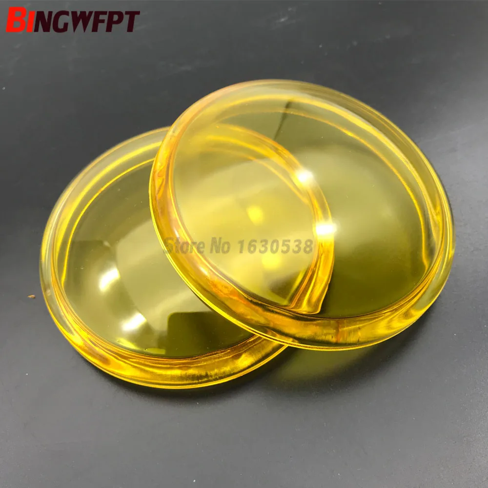 2 개/대 원형 직경 90mm 안개 램프 포드 토러스 X 퓨전 몬데오 머스탱 그랜드 C-Max 용 노란색 강화 유리 안개 방지 유리