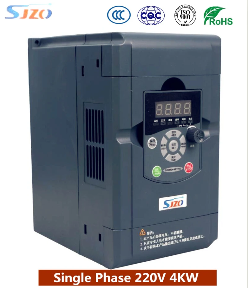 Original SJZO General Compact Frequency Converter Single Phase 4KW 220V Input and AC Variable Speed Drives 220V 3 Phase Output