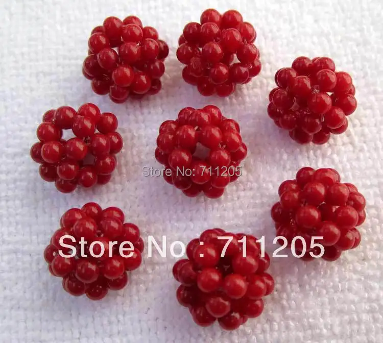 Wholesale 10Pcs, 12mm Red Coral Round Beads Ball Loose Beads, Min. Order is $10,we provide mixed wholesale for all items !