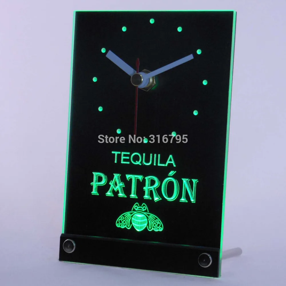 tnc0114 Tequila Patron Beer 3D LED Table Desk Clock