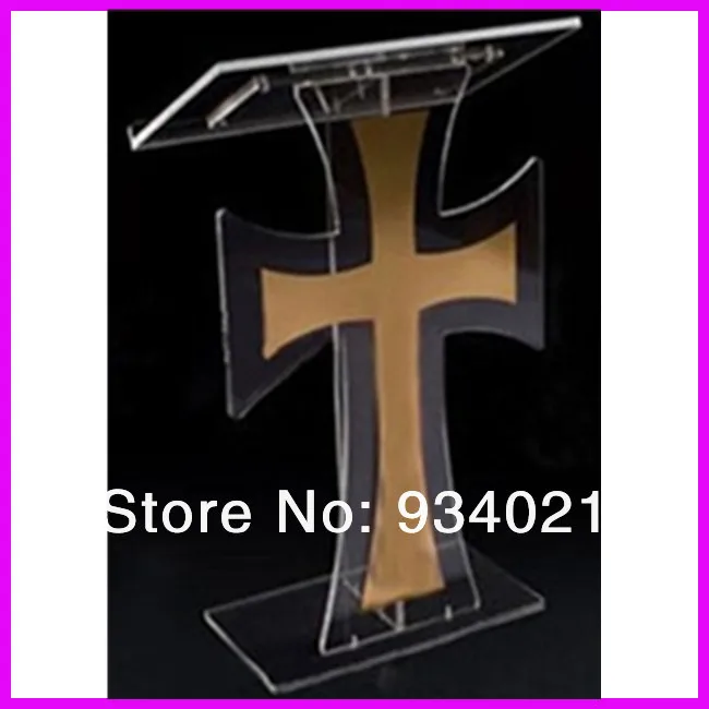 Acrylic Cross Lectern Podium Free shipping plexiglass