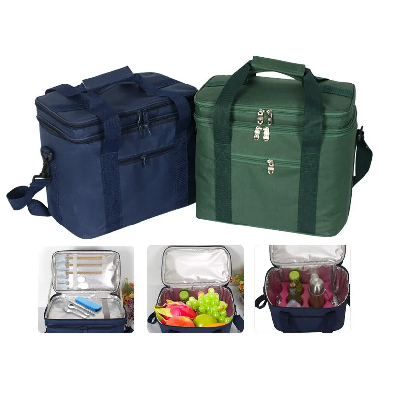 DENUONISS 18L Large Oxford Thermal Insulation Package Picnic Portable Container Bags Plant Package Food Insulated Bag Cooler Bag