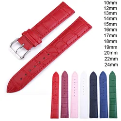 Genuine Leather Crocodile Veins Strap 10 12mm 13 14mm 15 16mm 17mm 18mm 19 20mm 22mm 24mm Watch Band Watch Belts Wristwatch Band