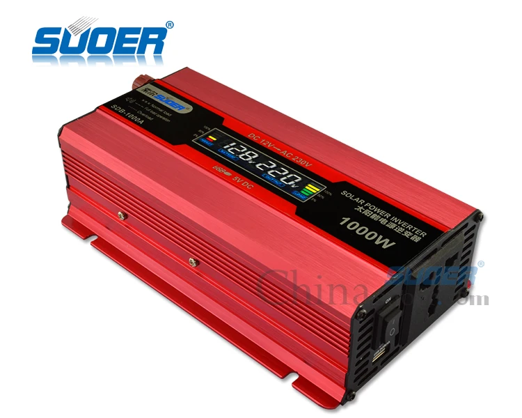 Imagem -05 - Suoer 12 Volts 220 Volts Inversor de Potência 600w com Display Lcd Sdb1000a