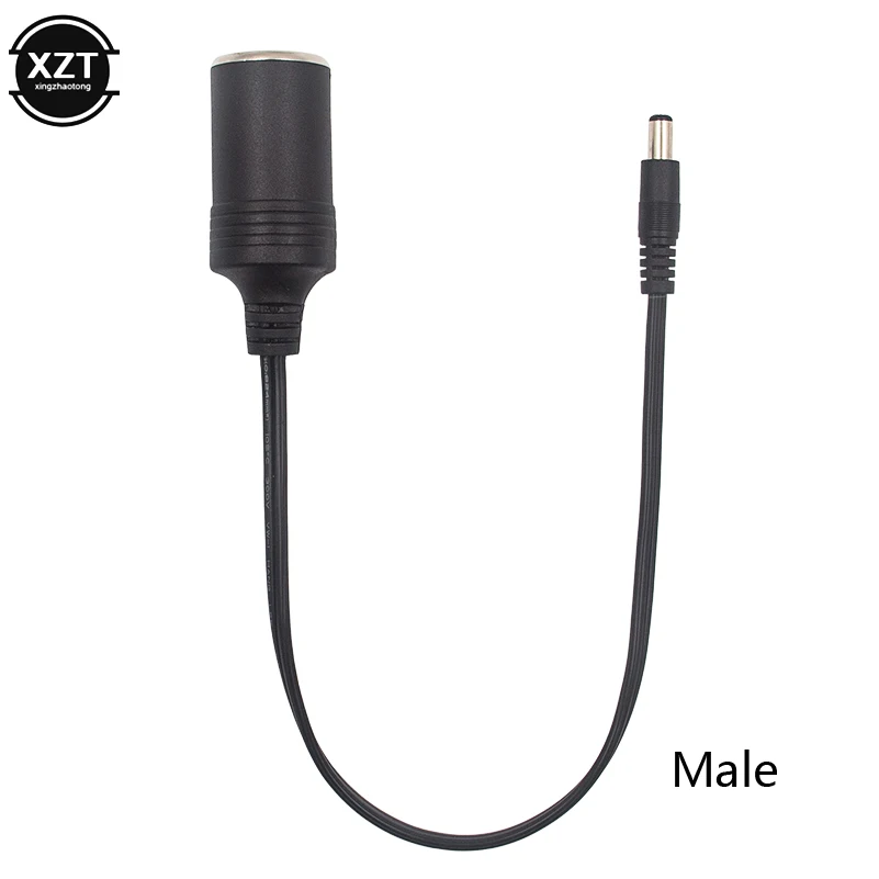 Black 120W DC 5.5x2.1mm Male Female to Car Cigarette Lighter Female Socket Power Supply Plug Cable Cord Charger Adapter Wire