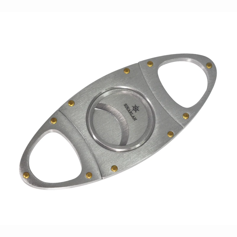 Stainless steel Cut Blade Sharp Pocket Cigar Cutter Oval-Shaped Cigar guillotine For Cigar Cutting tobacco cutters coupe cigare