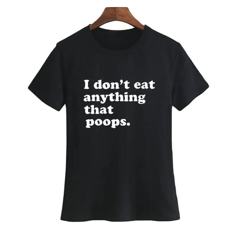 Skuggnas I Don't Eat Anything That Poops T-shirt Vegan Tees Hipster Vegan Harajuku grunge 90s fashion tee shirt aesthetic tops