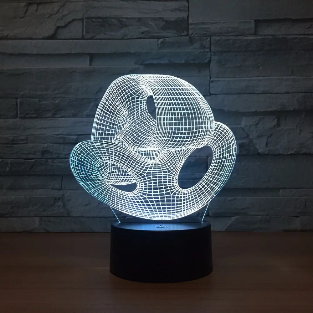 3D visual Acrylic pattern night light Remote control 7 color adjustable Room ornament Action figure led A31