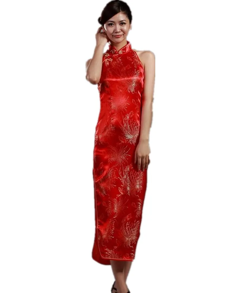 

Shanghai Story 2019 chinese traditional Dresses cheongsam Long qipao Halter dress backless chinese dress for women