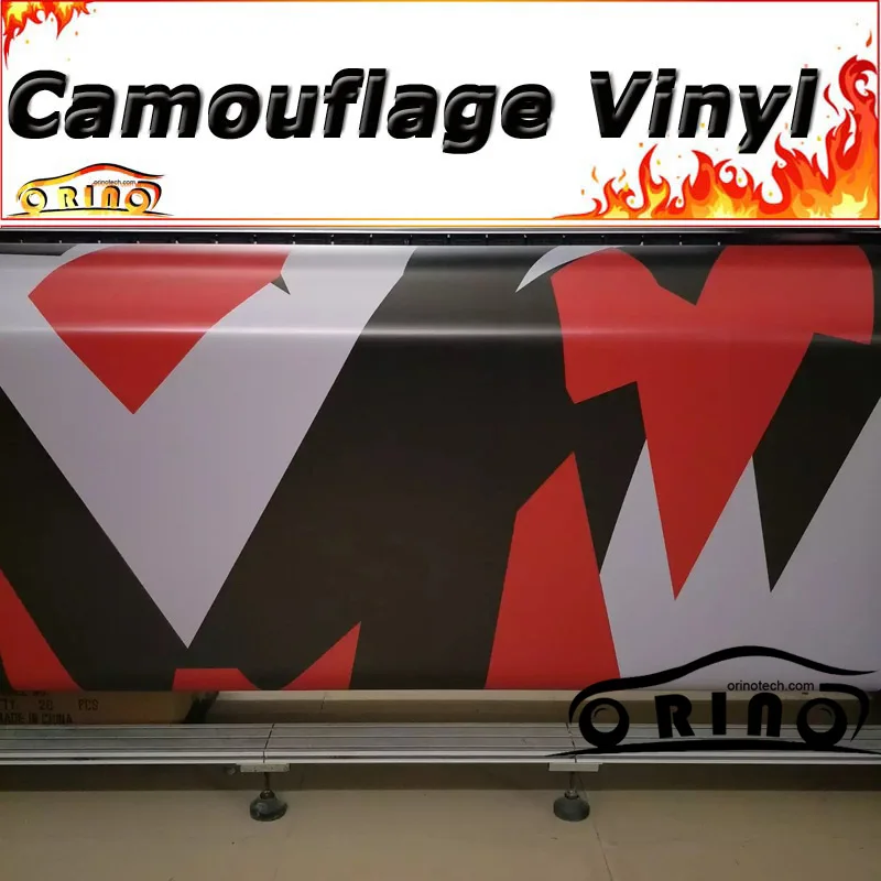 

Large Black Red Vinyl Film Camouflage Car Wrap Foil DIY Styling with Air Release Vehicle Car Wrapping Sticker Decal Sheet