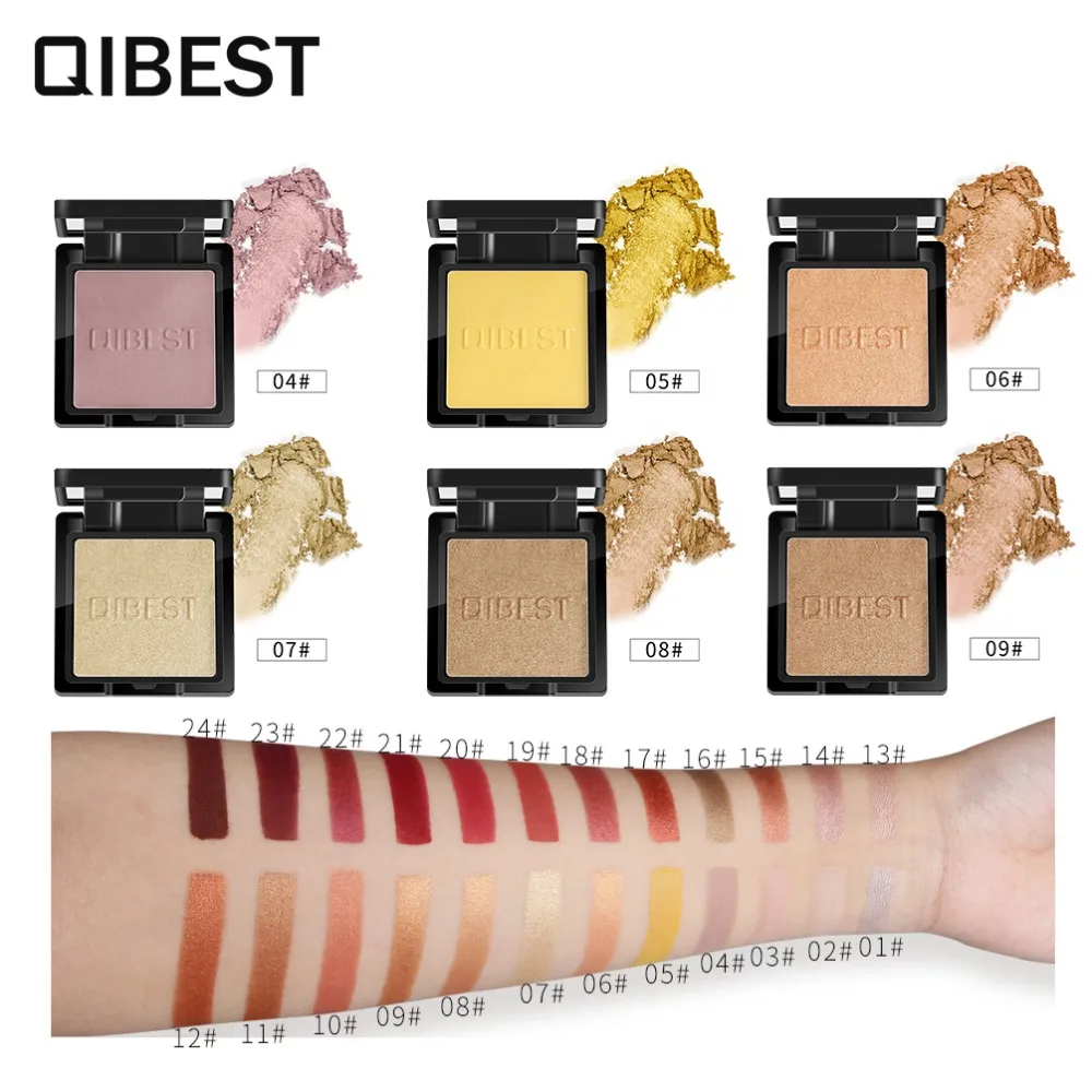 QIBEST Brand Makeup Set Single Eyeshadow Pallete Matte Pearl Light Glitter Makeup Eye Glitter Cosmetic