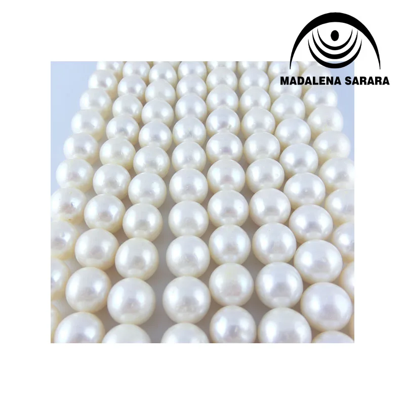 MADALENA SARARA Freshwater Pearl  Necklace  10-11mm Premium Pearl Strand Fine Lubster DIY Bead Making 100% Guarantee 22pcs