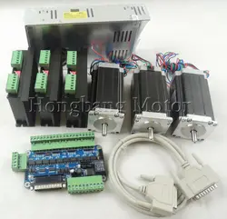 Ship from EU,CNC Router 3 Axis kit, 3pcs TB6600 stepper motor driver+one breakout board+3pcs Nema23 425 Oz-in motor+power supply