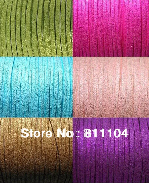 

3mm Colors Metallic Color Flat Faux Suede Cord Lace Leather Cord For DIY Leatherwork and Jewelry making Strap Cord Wholesale