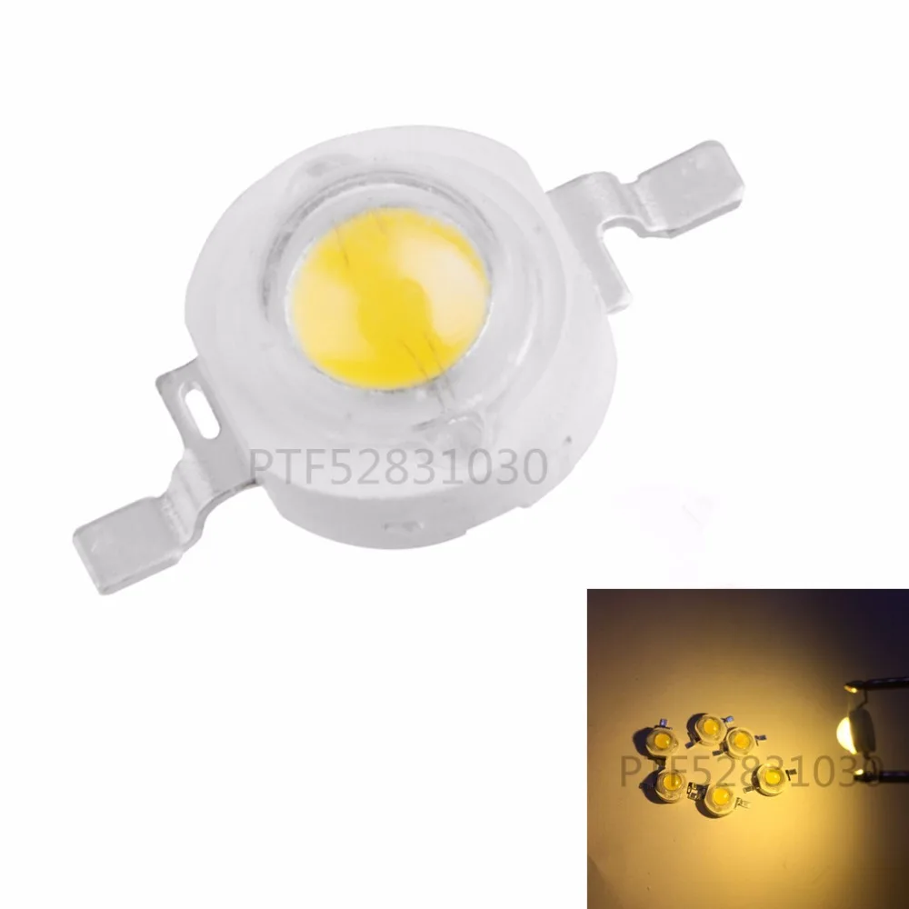 3 W warmweißer Hochleistungs-LED-Perlenemitter DC3,2–3,8 V, 700 mA, 180–200 lm, 3000–3500 K, ohne Sockel