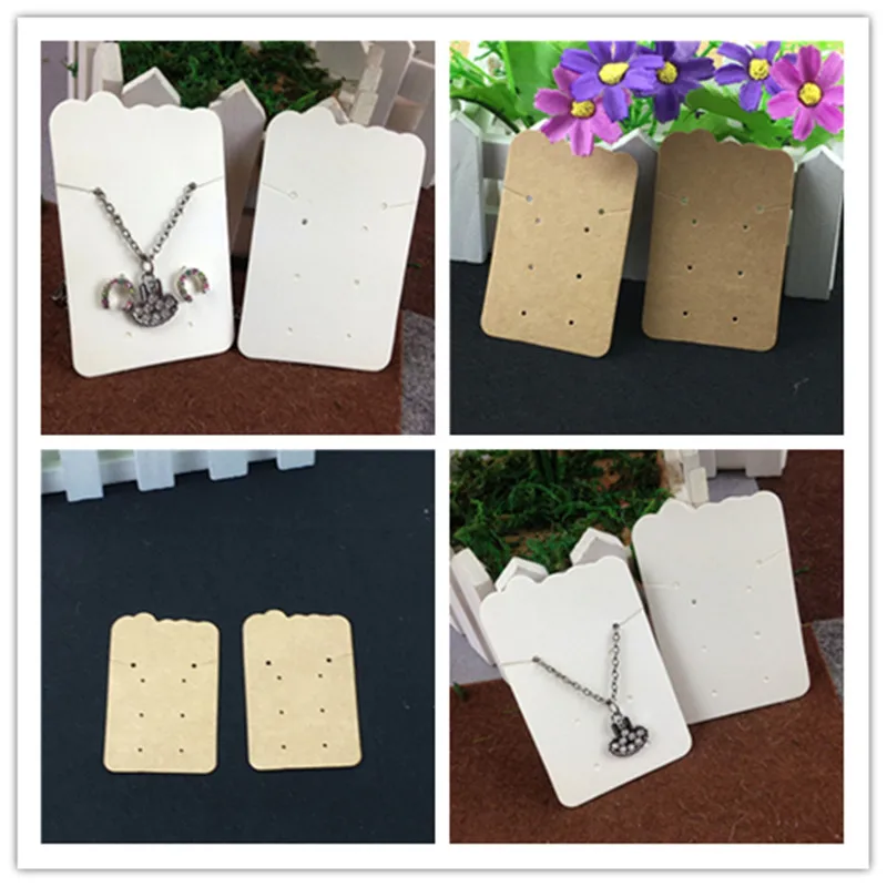 

30Pcs/Lot 8x5cm Paper Kraft Natural Ear Drops Dangle Chains Cards Multifunctional Earrings Studs Necklace Bracelet Favors Cards