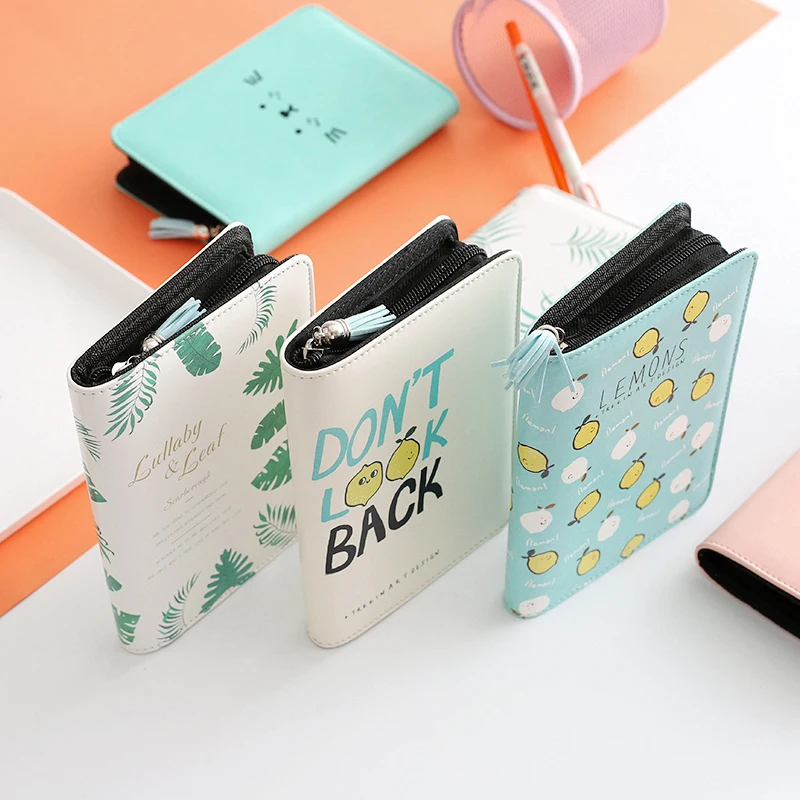 MIRUI Creative Simple Handbook Multifunctional Leather Zipper Notepad Business Diary Notebook Korean Stationery Student Gifts
