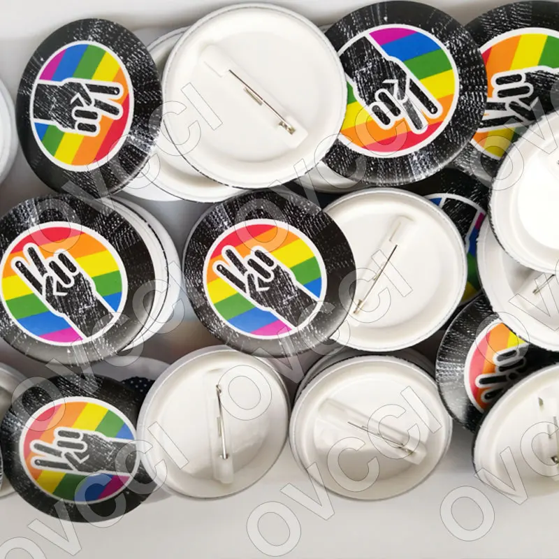Transgender Pride Rainbow LGBT pins Gay Intersex Asexual Pride lapel pins Love is Bisexual Pansexual pins panromantic tin badge image 4