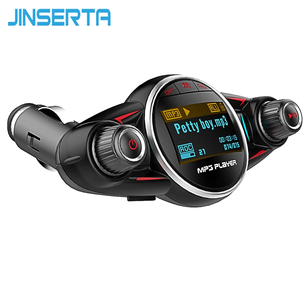 JINSERTA Wireless Bluetooth Car MP3 Player FM Transmitter AUX Audio Receiver TF USB flash music players Dual USB Charger