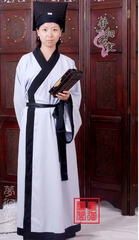 Ancient scholars clothing men's wear clothing Chinese clothing Chinese traditional costume movie stage performance clothing