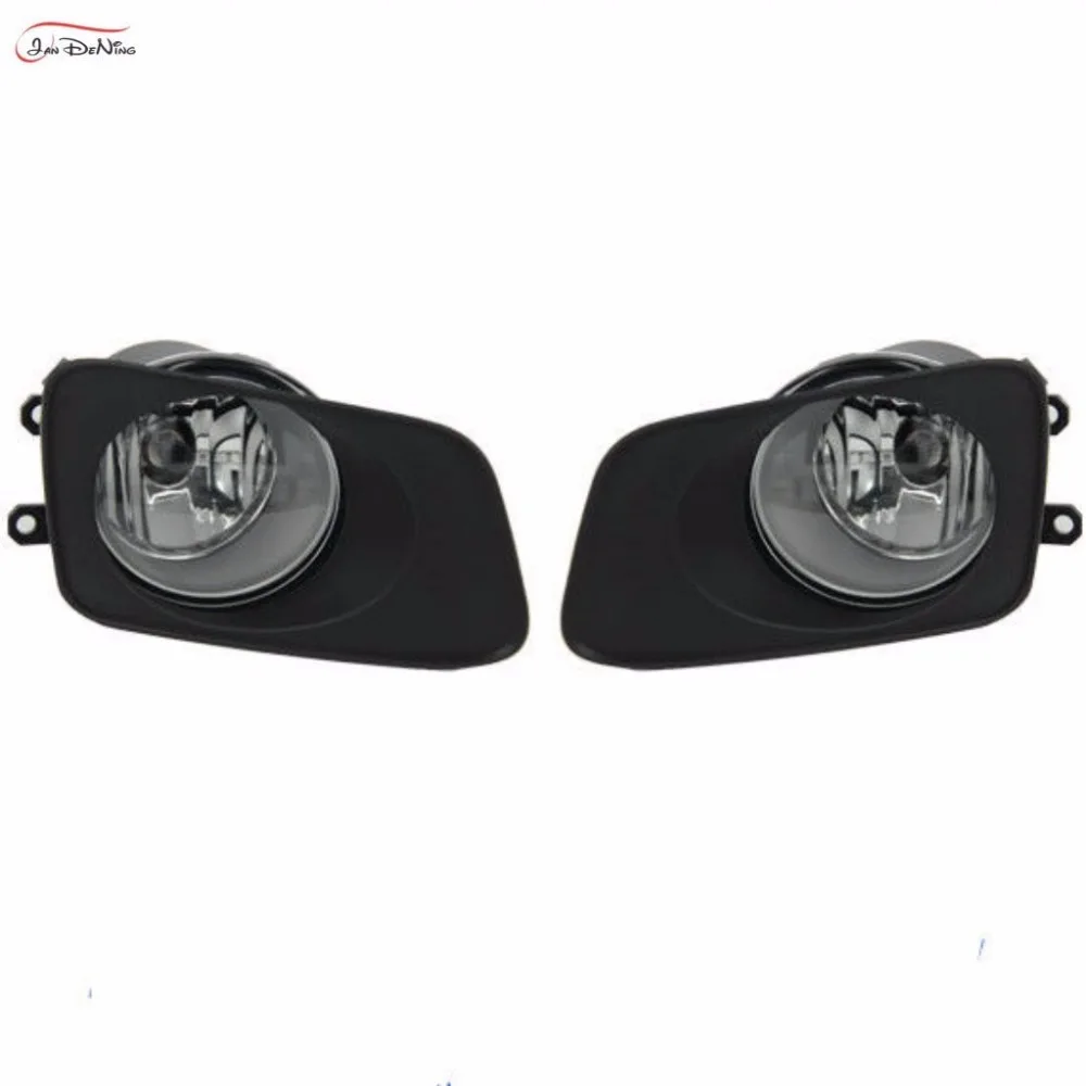 JanDeNing For TOYOTA COROLLA 2011(JAPAN TYPE) Clear Front Fog Lamp Cover Trim Replace assembly kit black (one Pair)