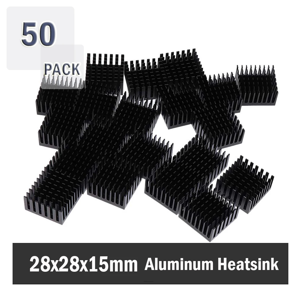 50 Pieces 28x28x15mm Cooler Fins Heatsinks For PGA CPU PC Radiator Aluminum