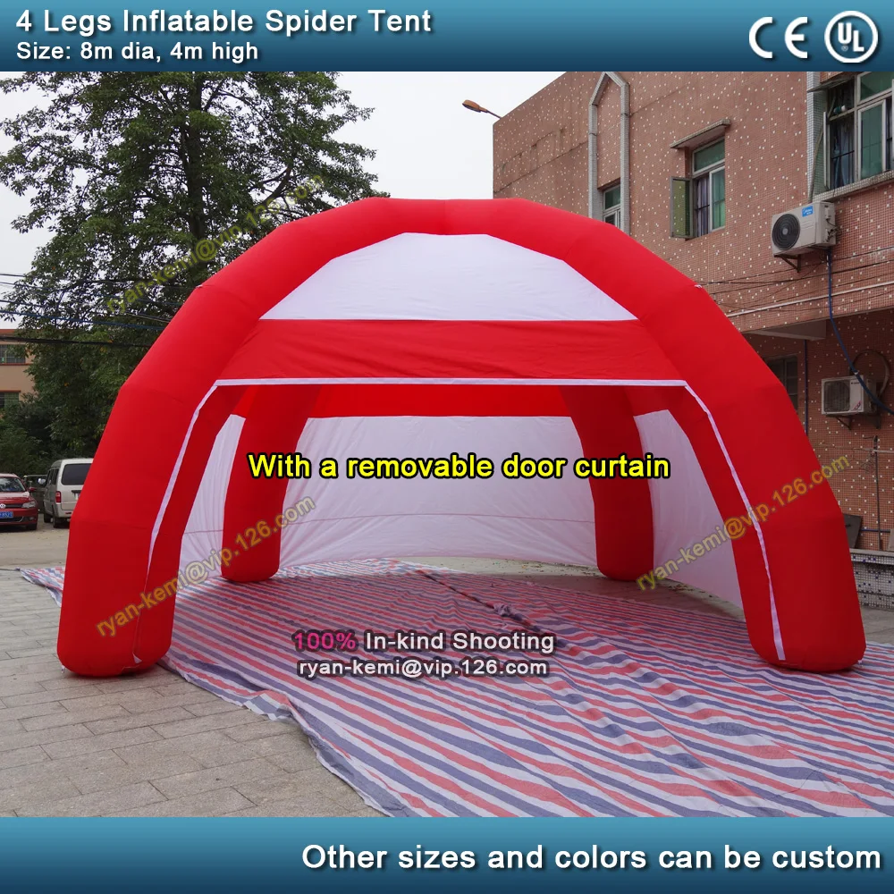 

8m 4 Legs Inflatable Spider Tent With Removable Door Inflatable Air Dome Marquee Inflatable Exhibition Tent Car Shelter Garage