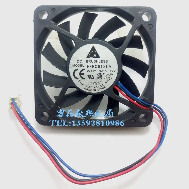 

Delta Electronics EFB0612LA F00 Server Cooling Fan DC 12V 0.11A 60x60x25mm 3-Wire