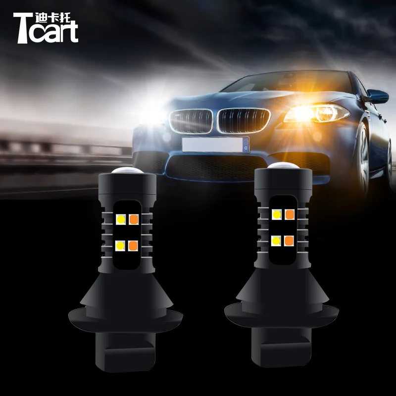 Tcart Car Accessories For Ssangyong Kyron Action Led DRL Daytime Running Light& Front Turn Signals Ba15s P21W 1156