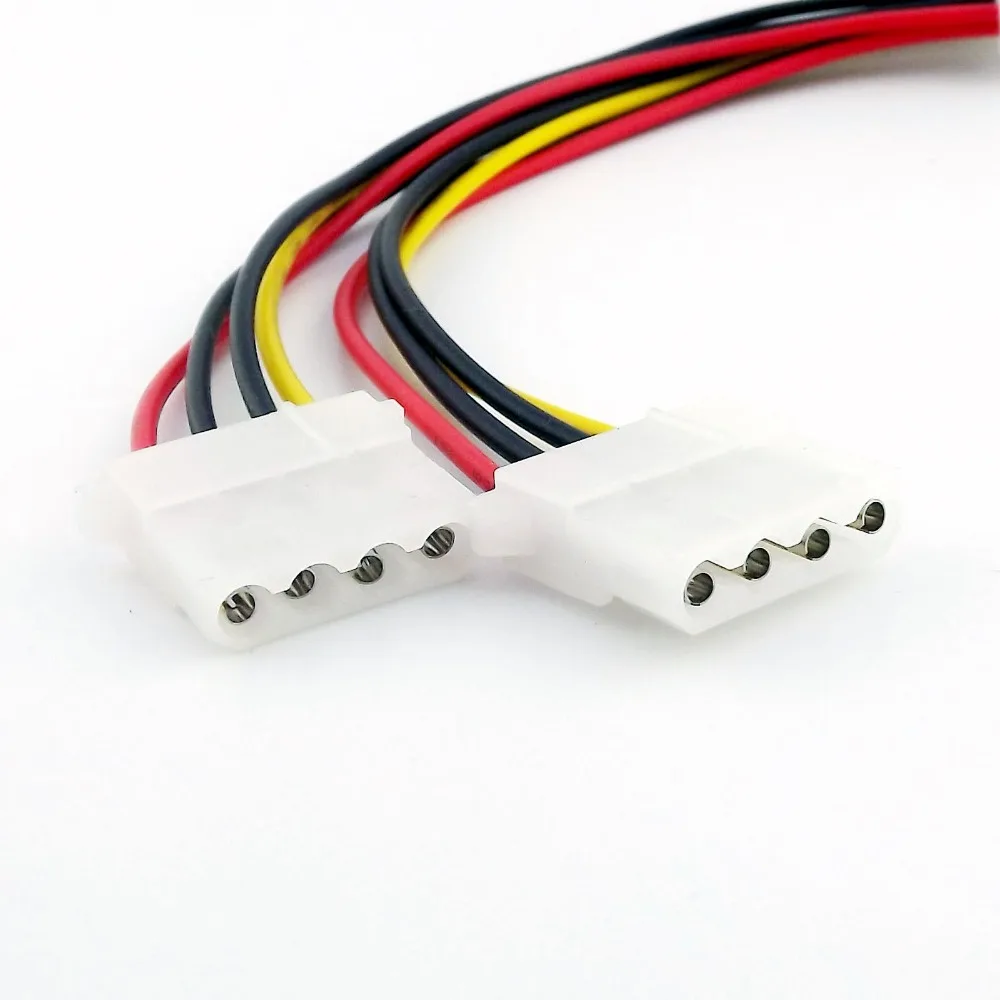10x IDE 4 Pin Molex ชาย to 2x IDE 4 ขาหญิง Y Splitter อะแดปเตอร์สายเชื่อมต่อ 20 ซม.