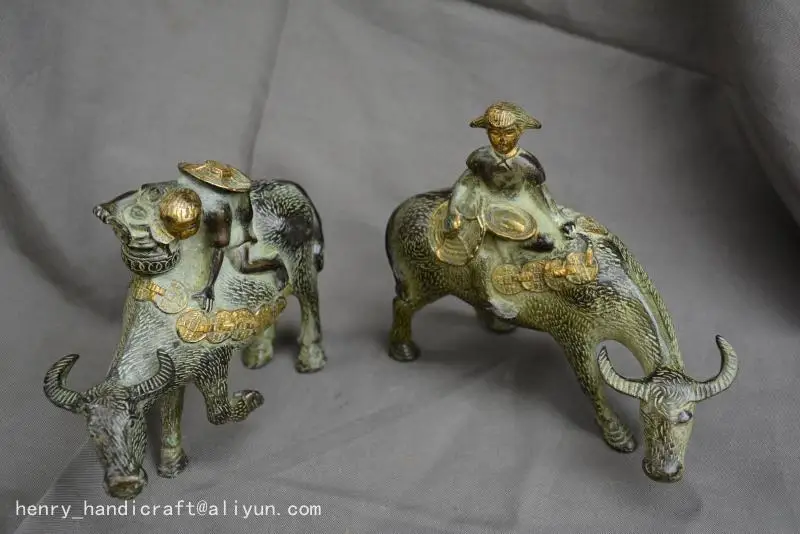 

Antiques Art Collection Old Chinese 18C BRONZE carving Statue/ Sculpture----cowherd boys, a pair, best adornment,free shipping