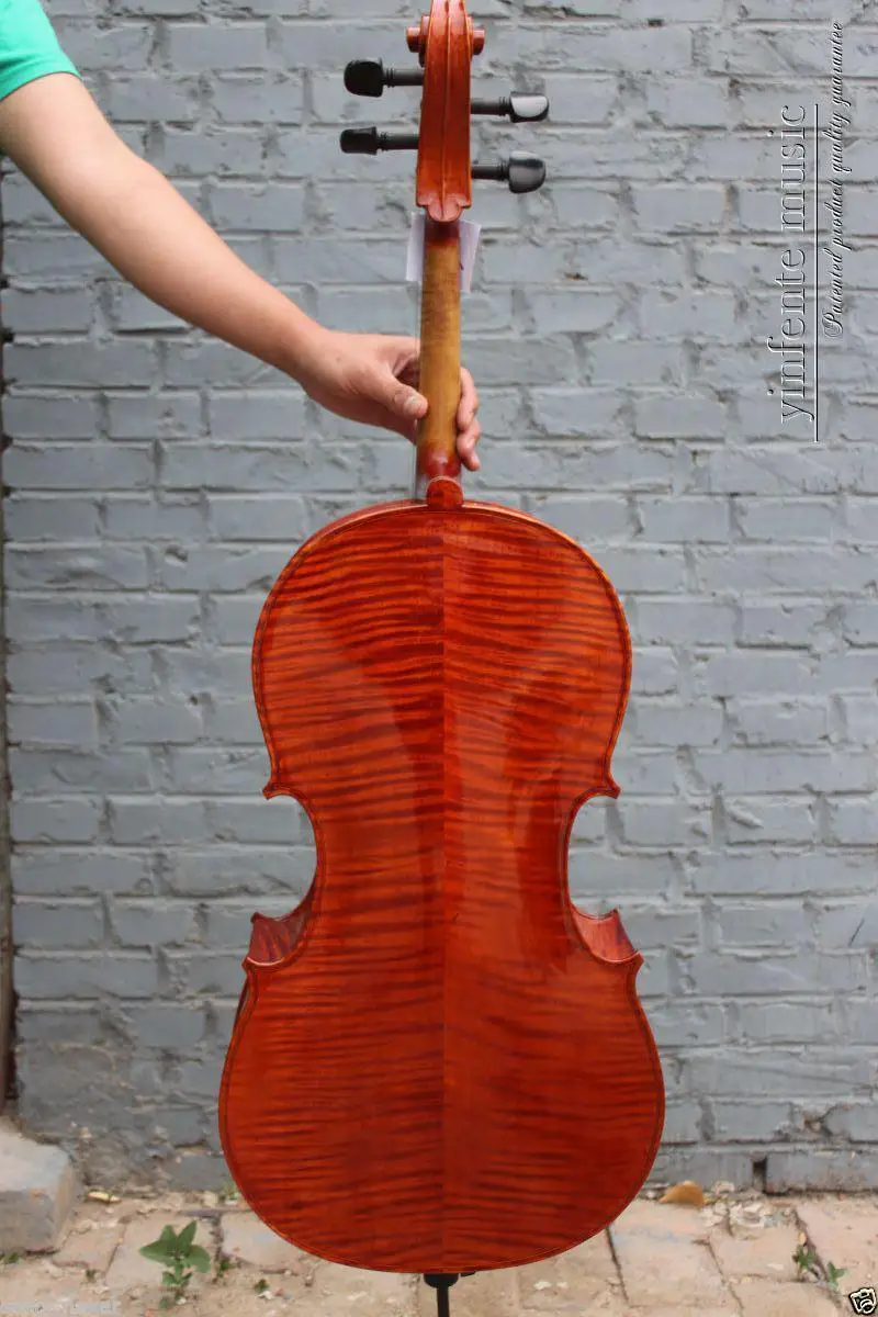 

Top grade 1/4 Cello Spruce Fine Flame Maple Master Level Powerful Sound New #389