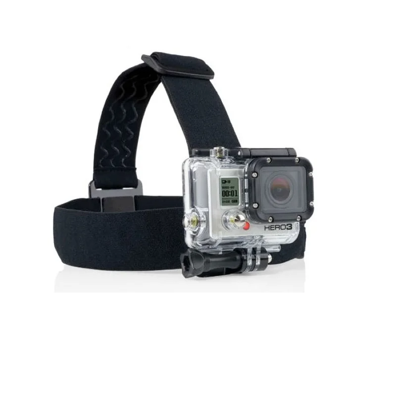 Cintura di montaggio per cinghia per la testa con imbracatura elastica regolabile per GoPro HD Hero 1/2/3/4/5/6/7 SJCAM Accessori per action camera neri
