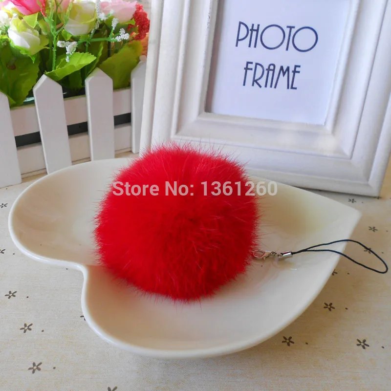 12 Stück/Set 8cm Echtes Kaninchenfell Schlüsselanhänger Damen Auto-Schlüsselkette Echter Fellbommel Schlüsselring Porte Clef Llaveros – Detail 10