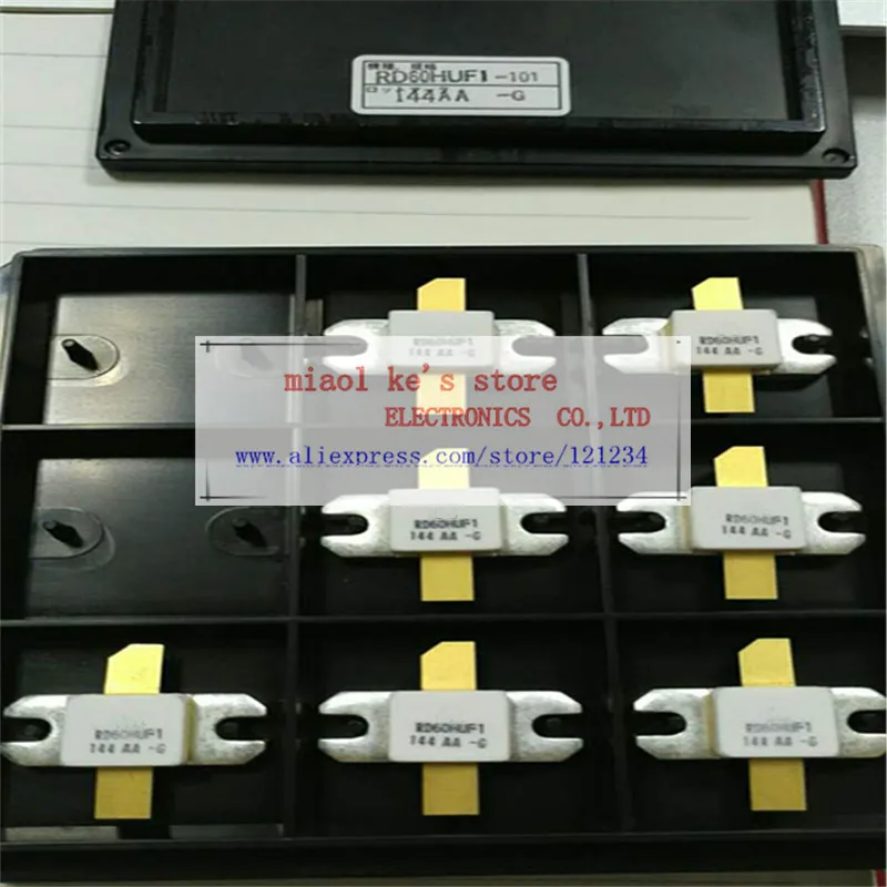 100%New original: RD60HUF1 RD60HUF1-101 [  Pout 60W  Gp 7.7dB Vdd=12.5V f=520MHz ] - Silicon MOSFET Power Transistor