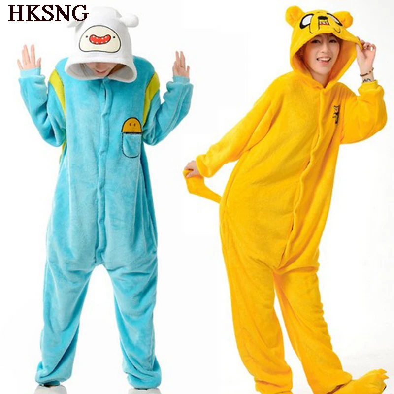 HKSNG Adventure Finn Adut Kigurumi Panda Cat Bear Onesies Adult Animal Jack Dog Pajamas Party Costume Homewear