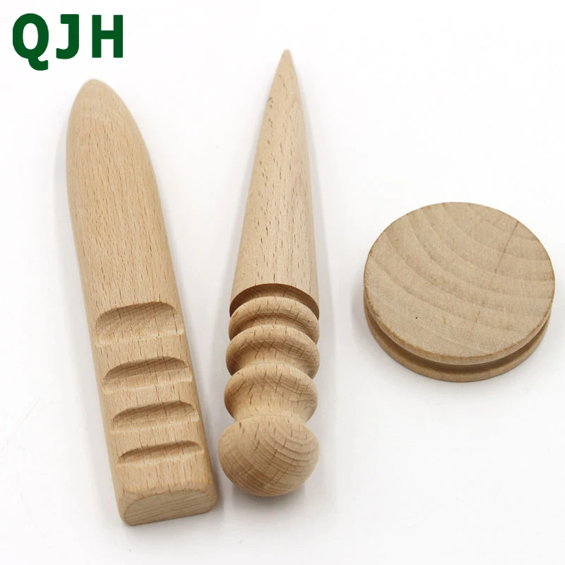 Leather Tools Leathercraft Edge Trimmer Polishing Tool Milling Leather Multi-Size Round Wood Stick Leather edging stick