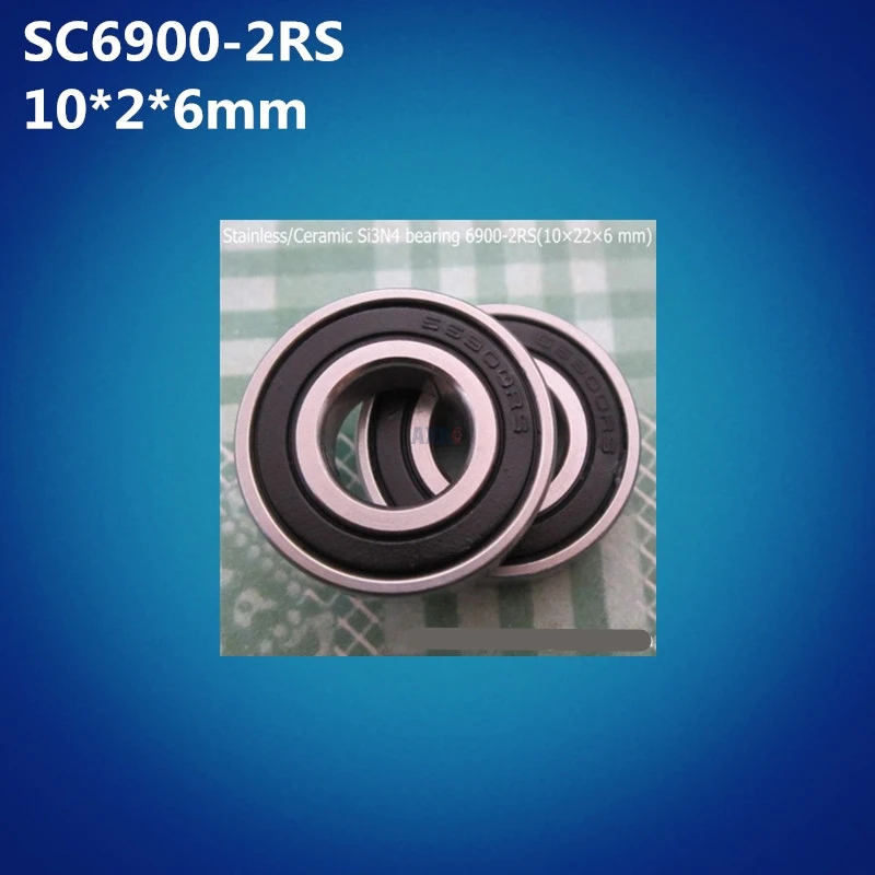 1PCS SC6900 ABEC-7 S6900-2RS Hybrid Ceramic Stainless Steel Deep Groove Ball Bearing 10x22x6mm for Bike & Fishing