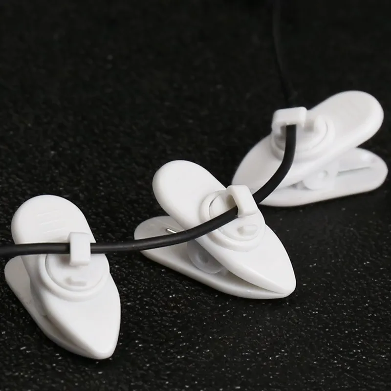 Clip de collier de câble d'écouteur, 15 pièces, support de pince à pince pour casque d'écoute, Clip de revers de fil