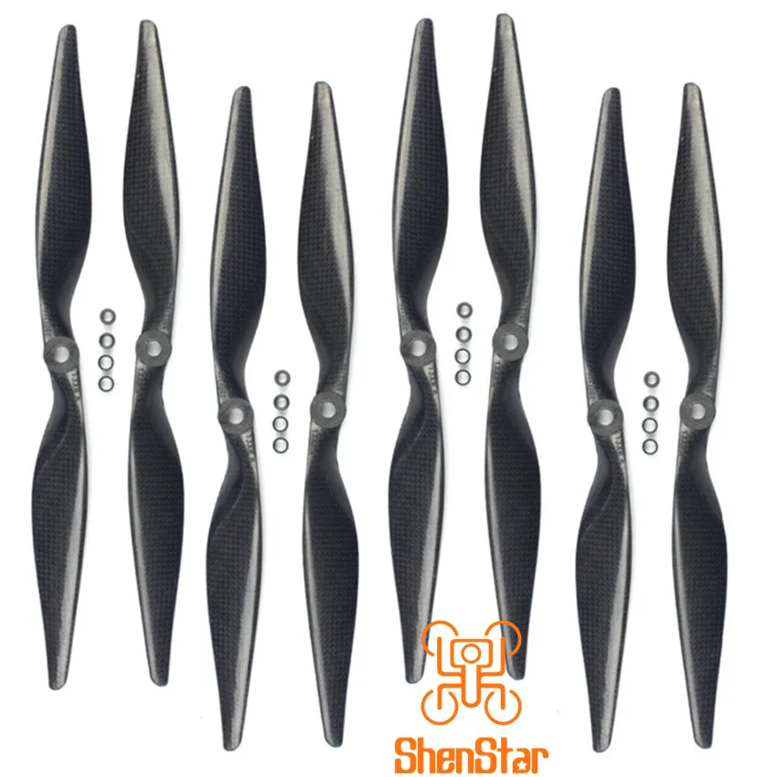 1pack of 4 Pairs 13x6.5 3K Carbon Fiber Propellers CW CCW 1365 CF Props  13inch  for DIY RC Quadcopter Hexacopter