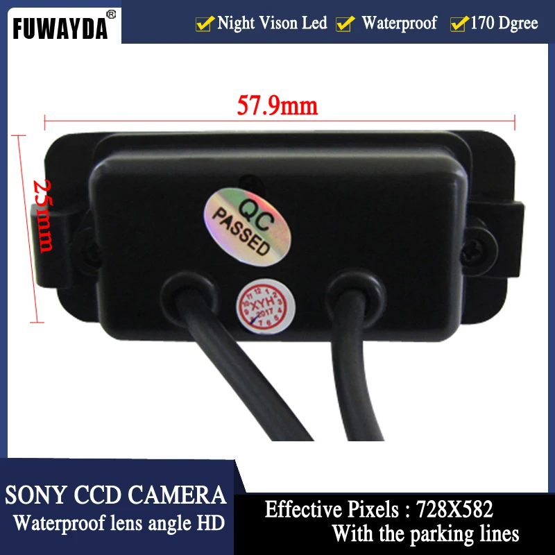 FUWAYDA parking rearview camera SONY CCD Reverse backup camera with parking lines for FORD MONDEO FIESTA FOCUS/S-Max KUGA