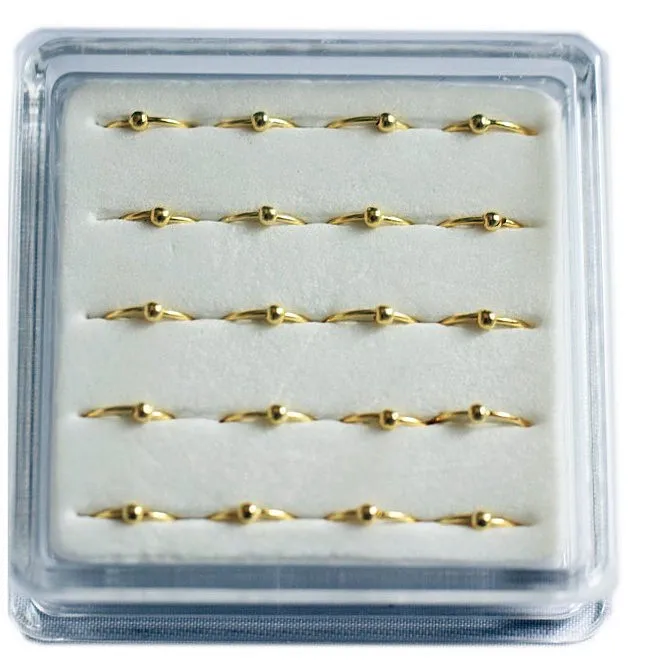 20pcs Fashion Body Jewelry of Balls Nose Ring for Women Girl Set Piercing Accessories Bijoux Box Gifts Box