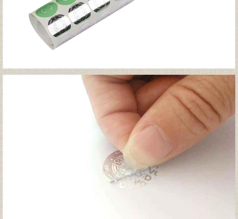 Lager hologramm aufkleber 20mm runde holographische aufkleber verlassen NICHTIG nach schälen einweg original warnen aufkleber 2000 stücke lot – Detail 12