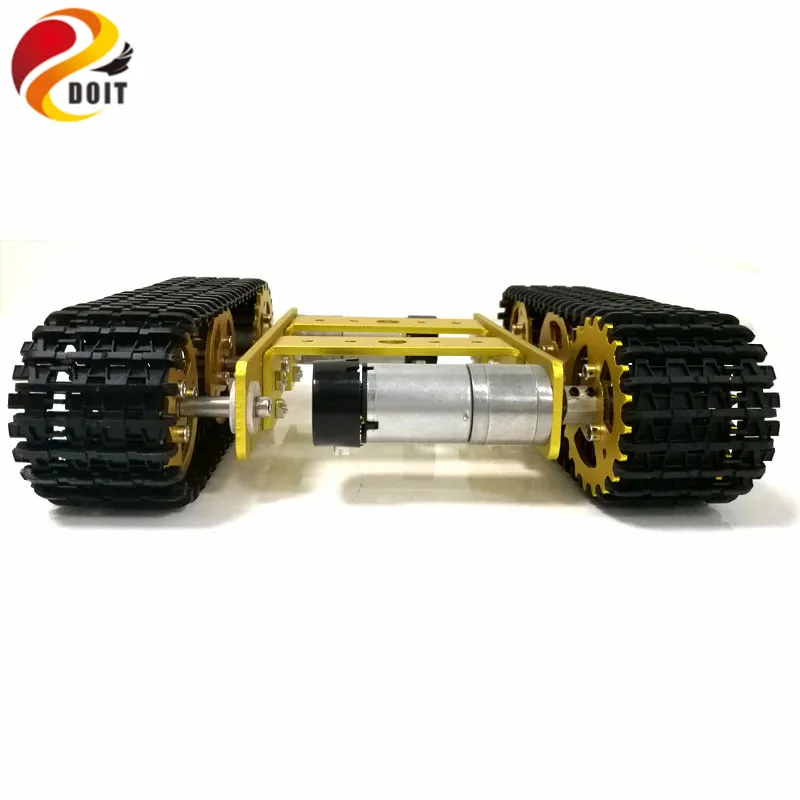 RC Metal Robot Tank Chassis mini T100 Crawler Caterpiller Tracked Vehicle with Plastic Track 2 Motors for Arduino DIY